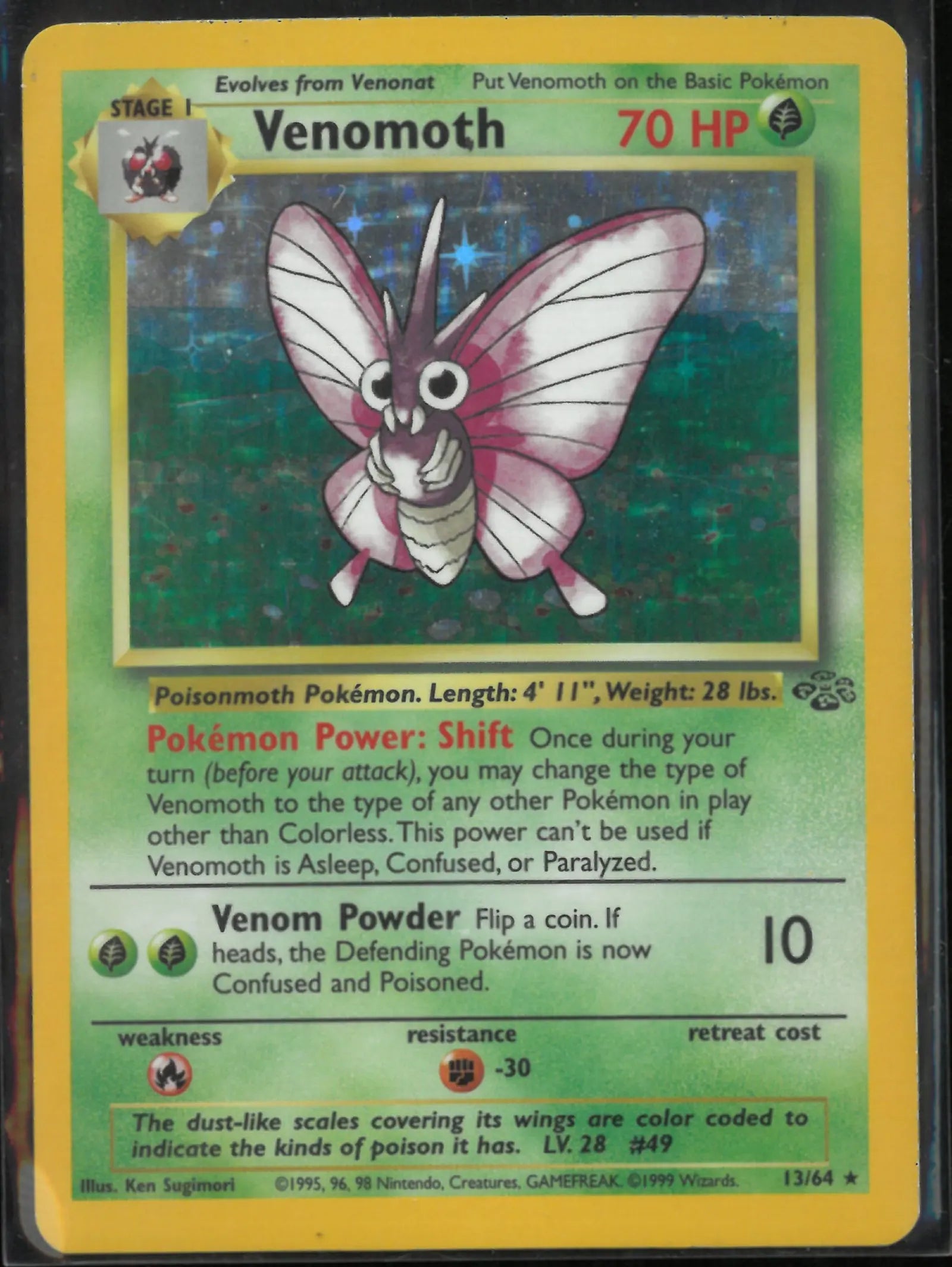 1999 Pokemon Jungle Venomoth Holo Rare 13/64 