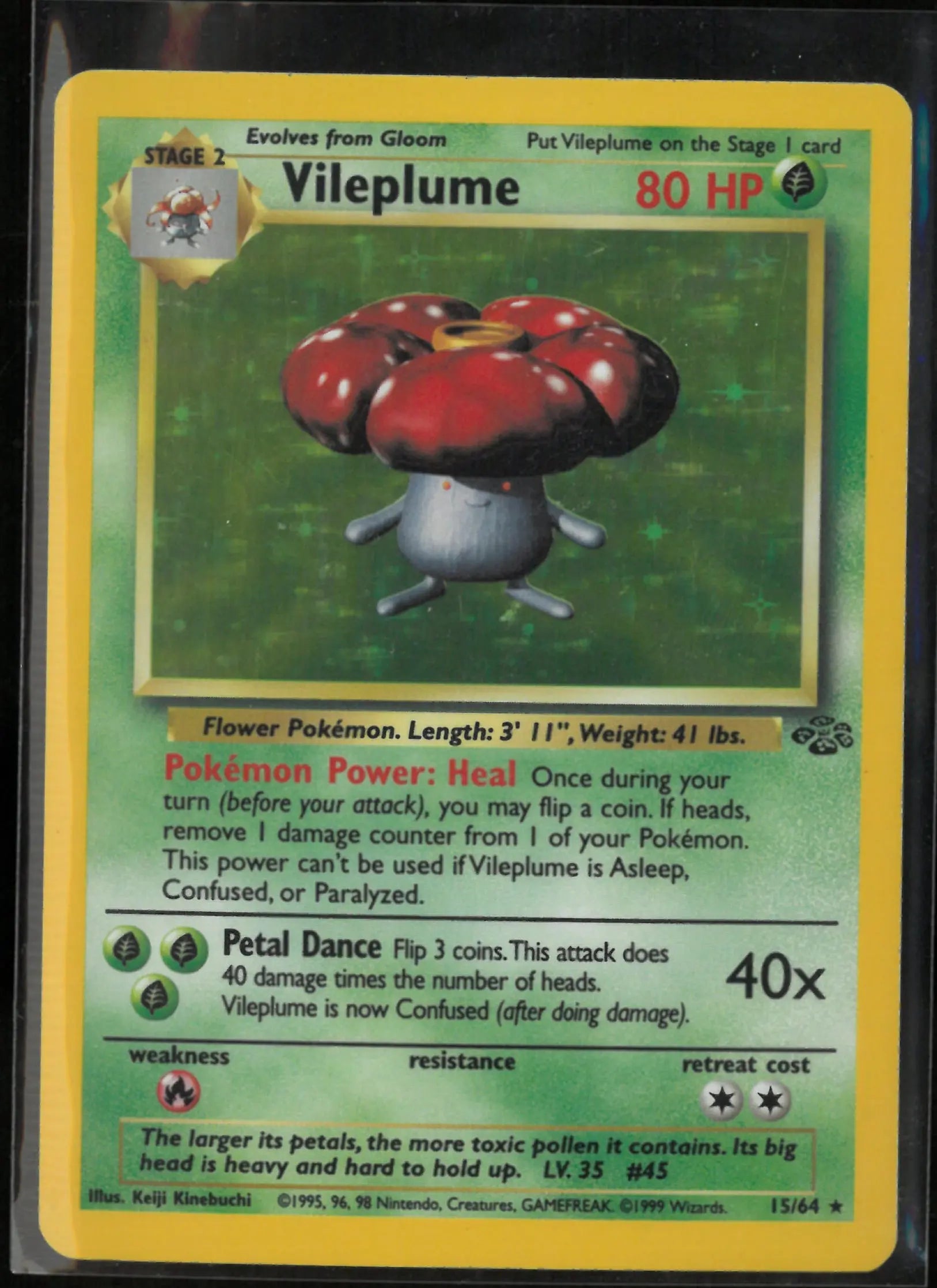 1999 Pokemon Jungle Vileplume Holo Rare 15/64 