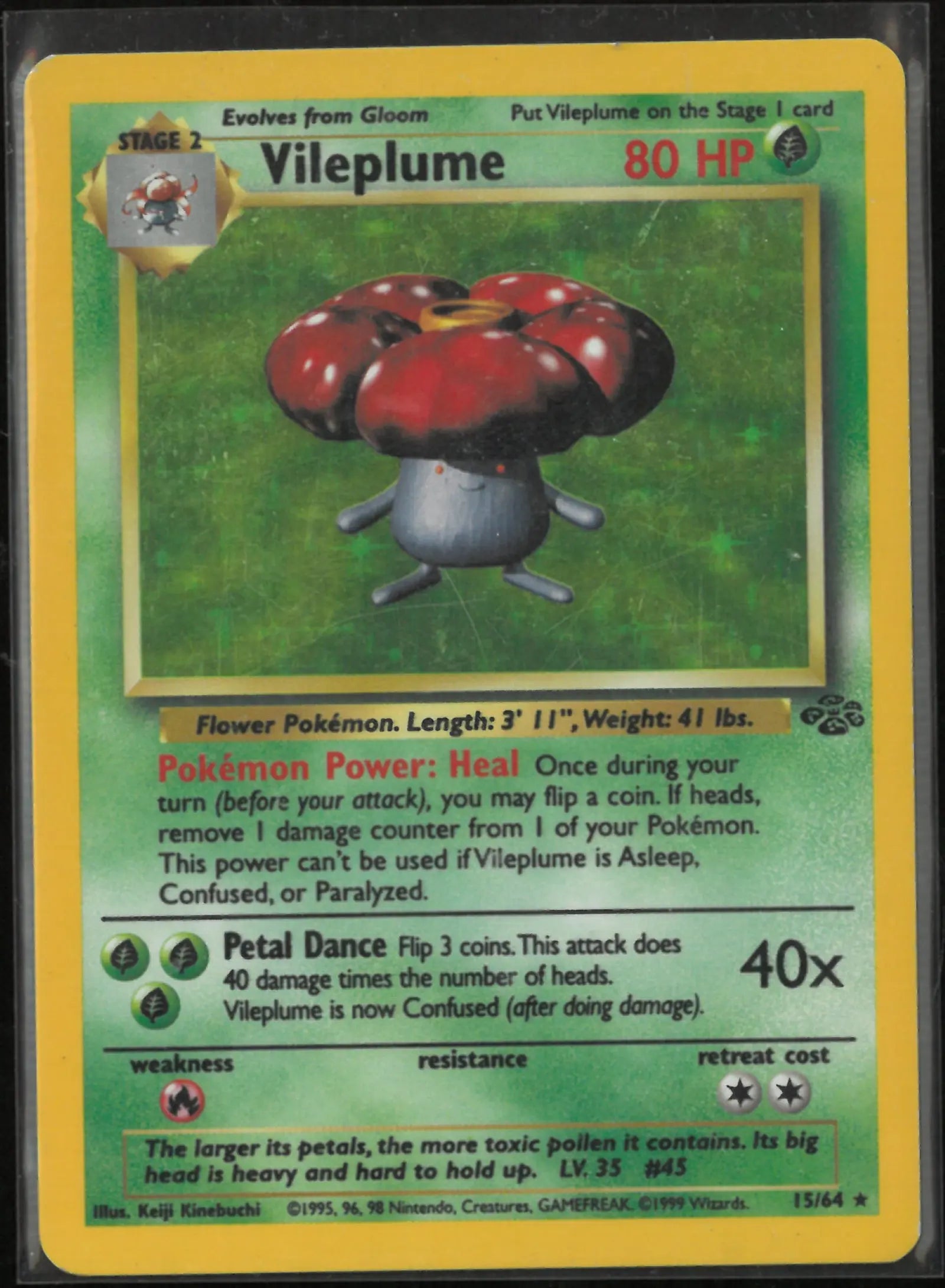 1999 Pokemon Jungle Vileplume Holo Rare 15/64 LP 