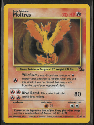 1999 Pokemon Moltres Holo Rare Fossil 12/62 