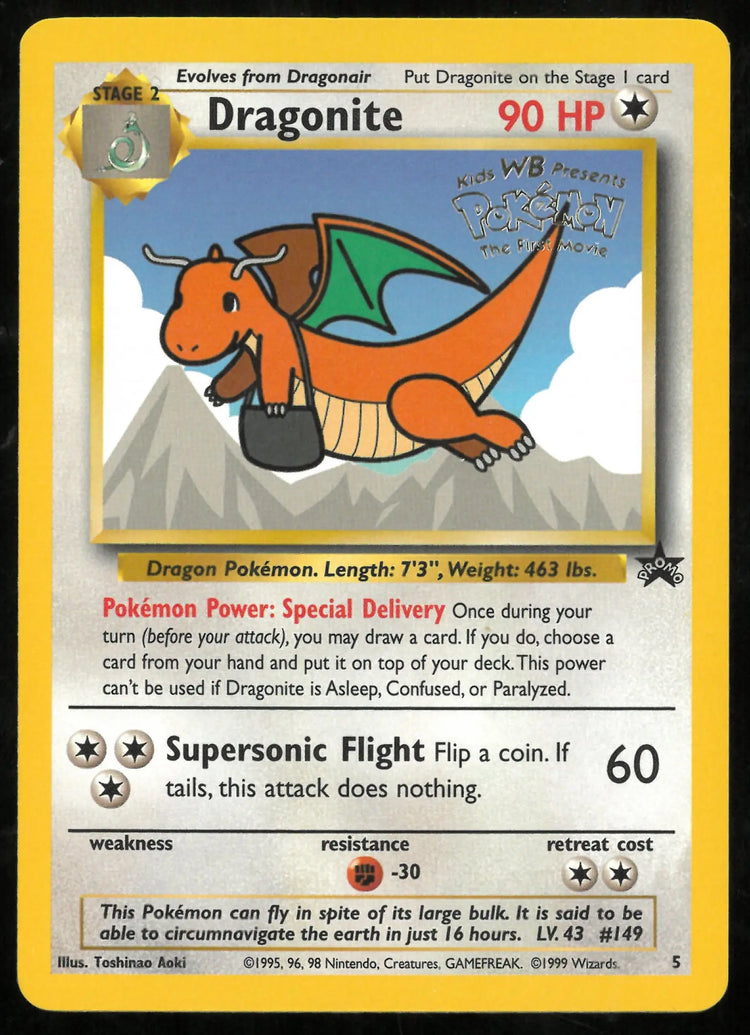 1999 Pokemon Movie Promo WoTC Dragonite 05/53 