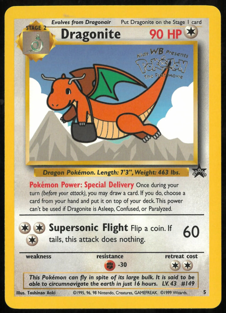1999 Pokemon Movie Promo WoTC Dragonite 05/53 