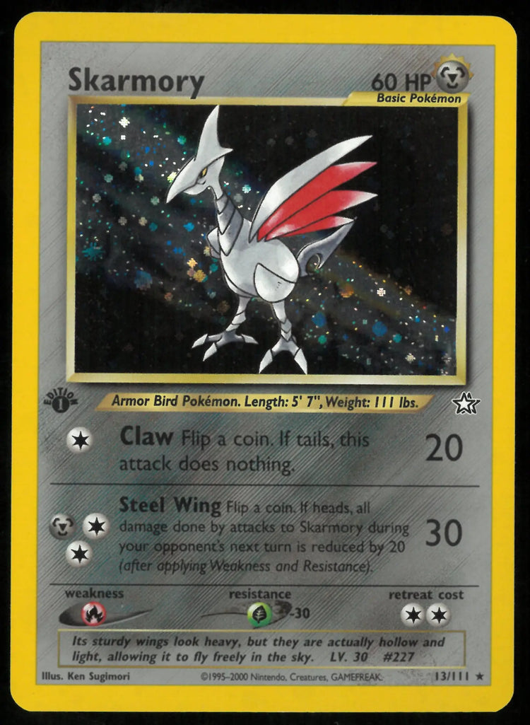 1999 Pokemon Neo Genesis 1st Edition Holofoil Skarmory 13 