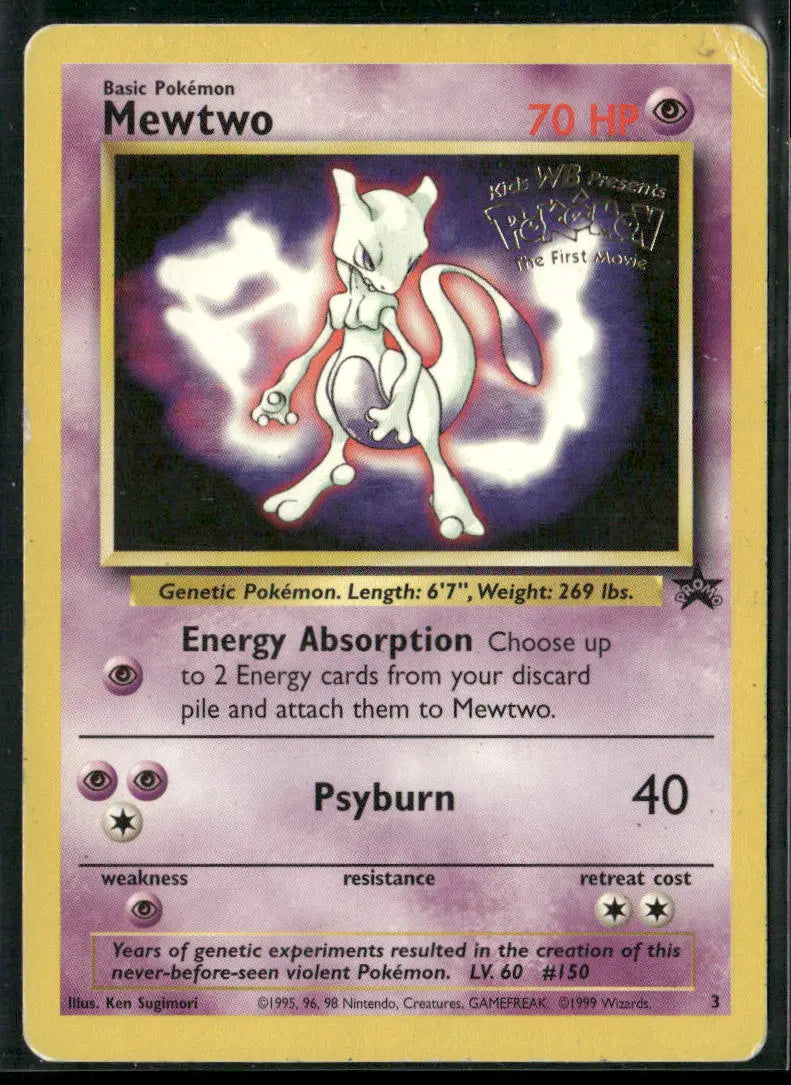 1999 Pokemon WoTC Movie Promo Mewtwo 03/53 MP 