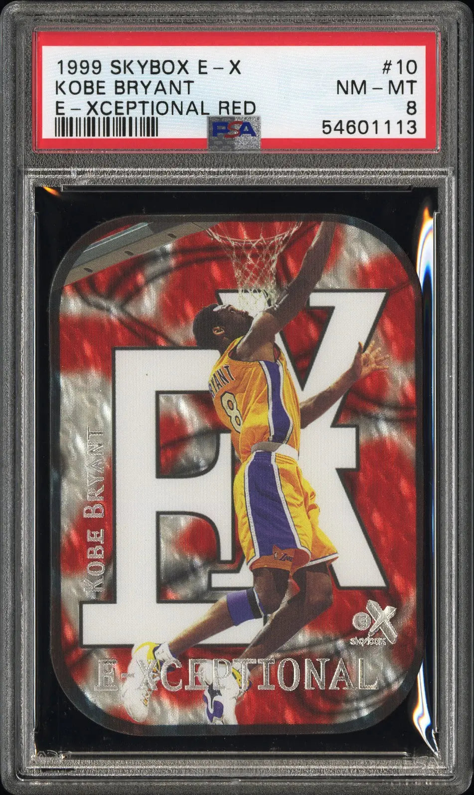 1999 Skybox E-X E-Xceptional Kobe Bryant Red PSA 8 
