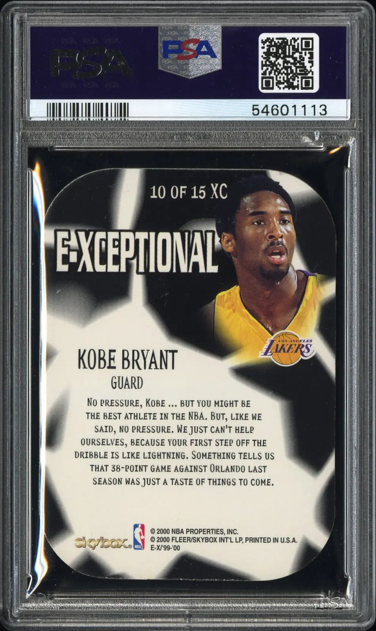 1999 Skybox E-X E-Xceptional Kobe Bryant Red PSA 8 