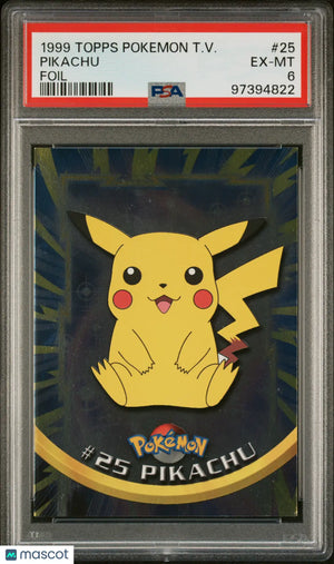 1999 Topps Pokemon TV Pikachu Foil #25 PSA 6 