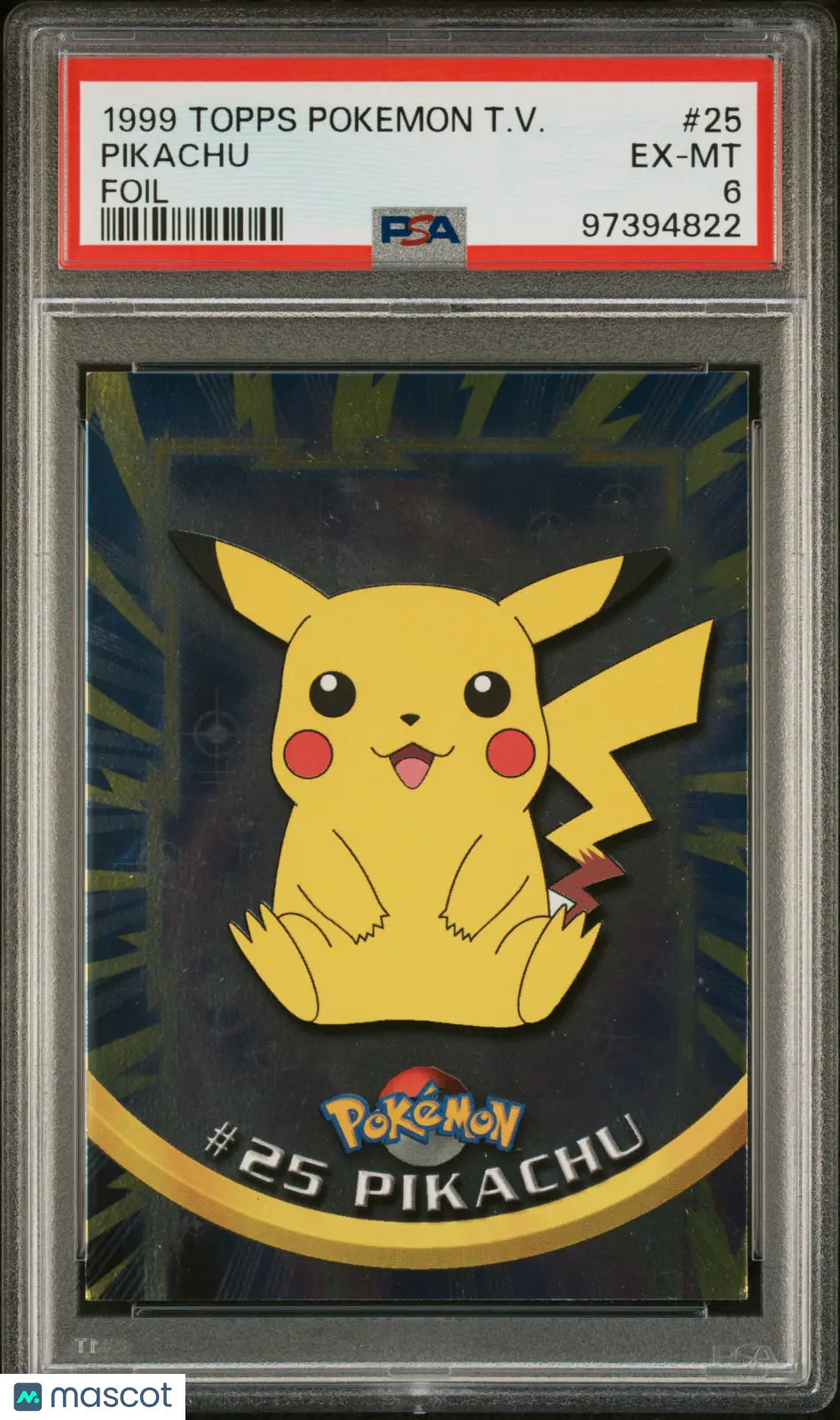 1999 Topps Pokemon TV Pikachu Foil #25 PSA 6 