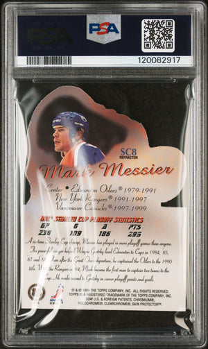 1999 Topps Stanley Cup Heroes Mark Messier #SC8 Refractor PSA 7 