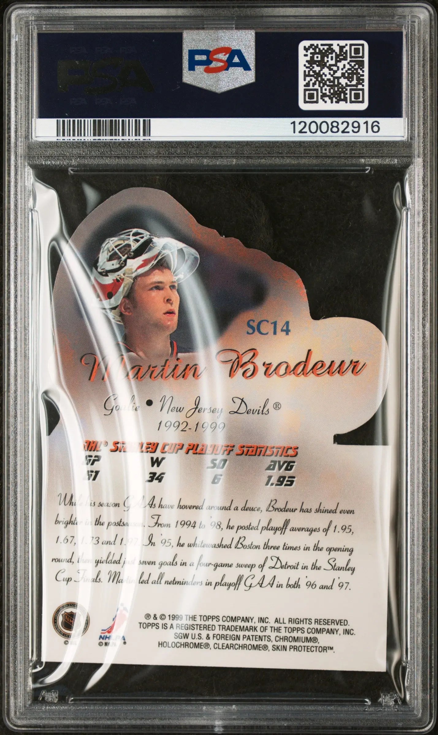 1999 Topps Stanley Cup Heroes Martin Brodeur #SC14 PSA 9 