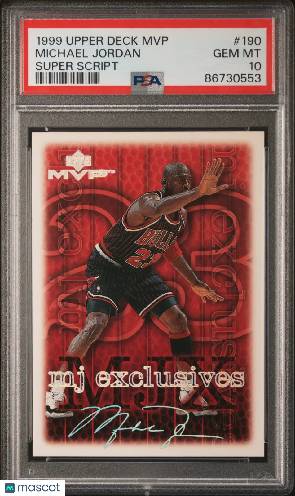 1999 Upper Deck MVP Basketball Michael Jordan #190 Super Script PSA 10 