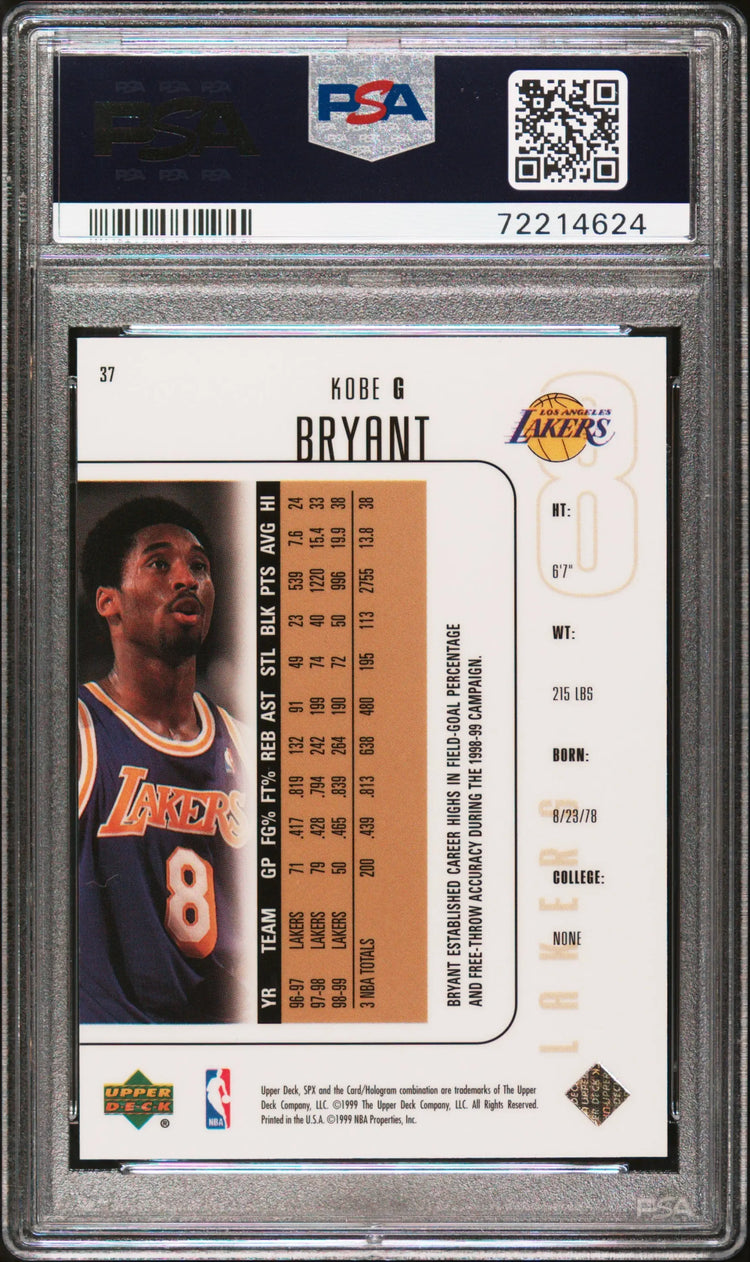 1999 Upper Deck SPx Kobe Bryant #37 PSA 9 