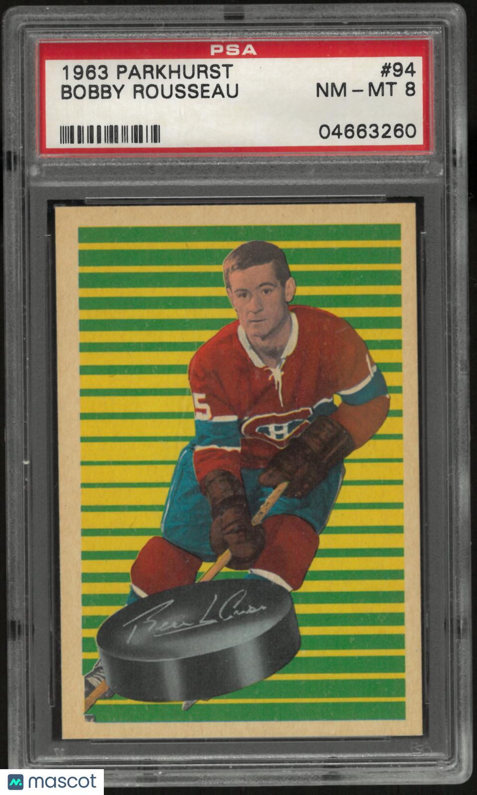1963 Parkhurst Bobby Rousseau PSA 8