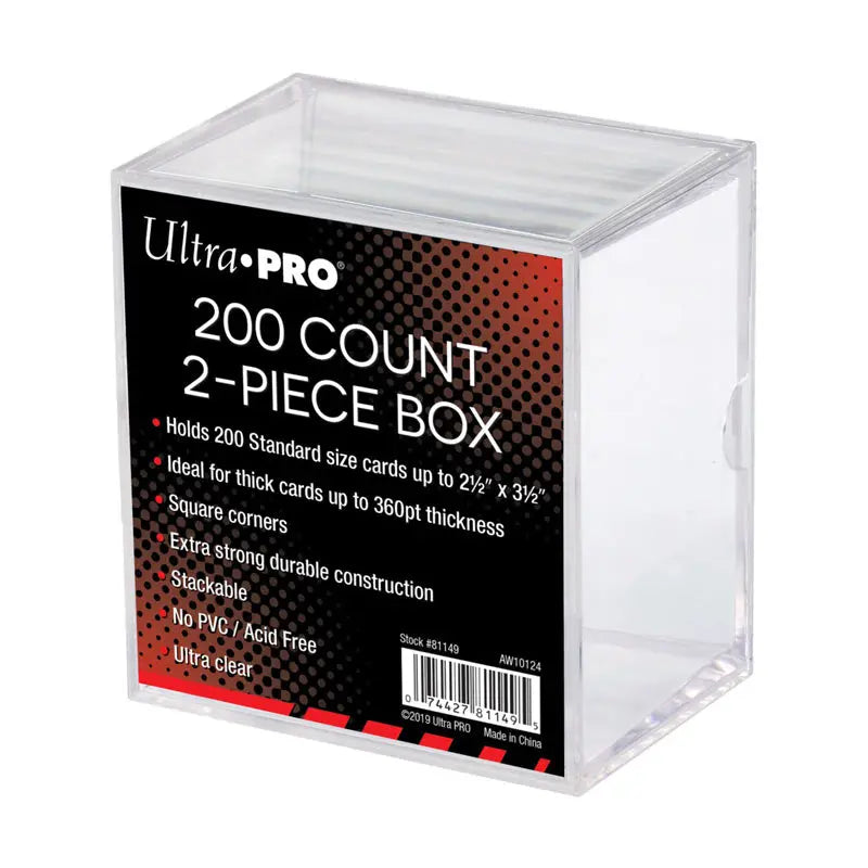 2 Piece Clear 200 Card Storage 