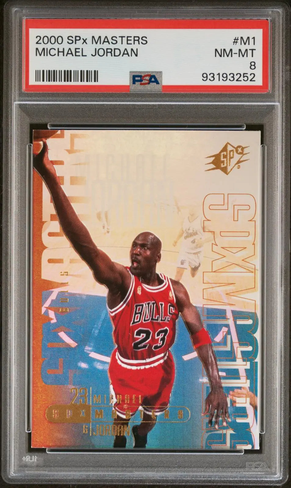 2000-01 Upper Deck SPx Masters #M1 Michael Jordan Holo PSA 8 