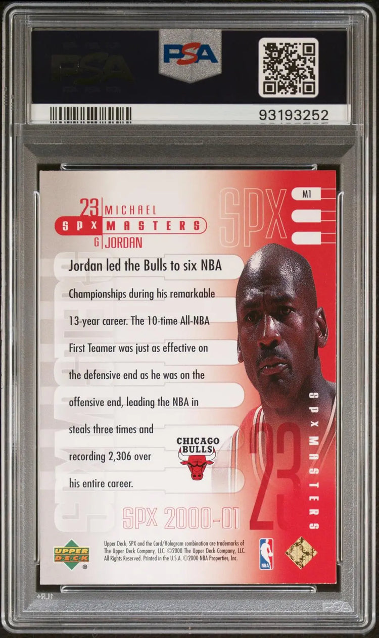 2000-01 Upper Deck SPx Masters #M1 Michael Jordan Holo PSA 8 