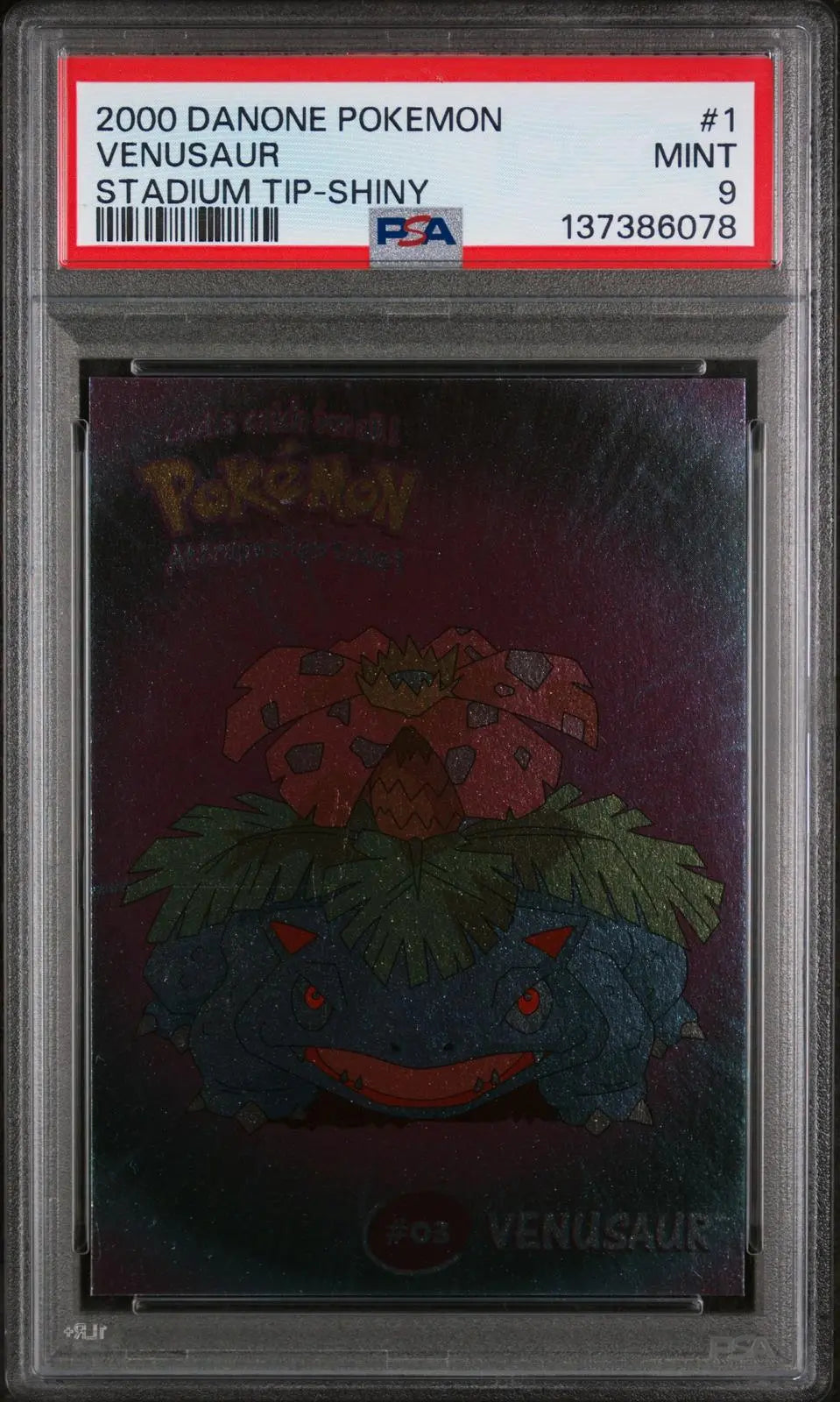 2000 Danone Pokemon Stadium Tip Shiny Venusaur 1/8 PSA 9 