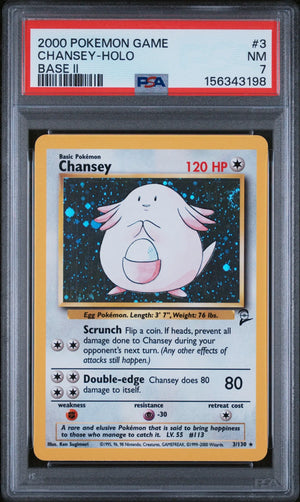2000 Pokemon Base Chansey-Holo 3/130 PSA 7 