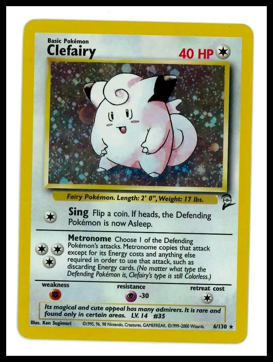 2000 Pokemon Base Set 2 Clefairy 6/130 LP 