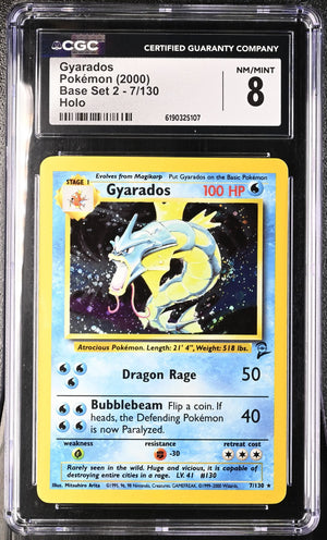 2000 Pokemon Base Set 2 Gyarados Holo 7/130CGC 8 