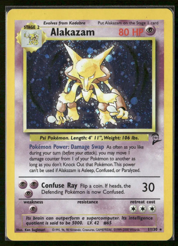 2000 Pokemon Base Set 2 Holo Rare Alakazam 1/130 