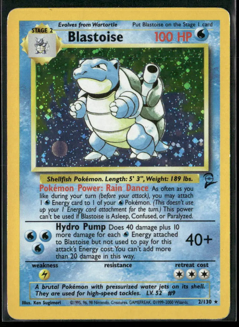 2000 Pokemon Base Set 2 Holo Rare Blastoise 2/130 MP 