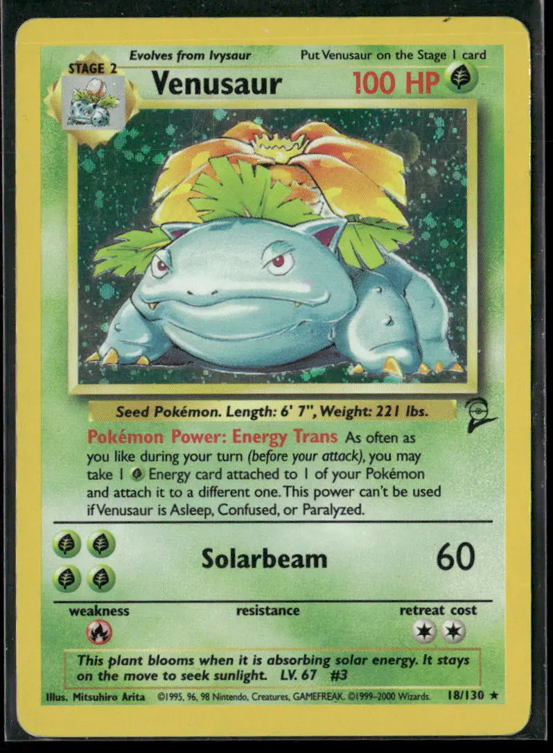 2000 Pokemon Base Set 2 Holo Rare Venusaur 18/130 LP 
