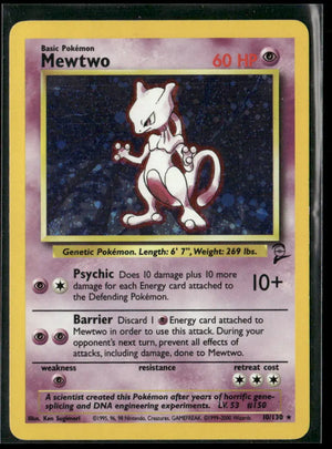 2000 Pokemon Base Set 2 Holofoil Mewtwo 10/130 