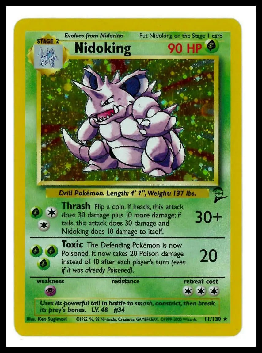 2000 Pokemon Base Set 2 Nidoking 011/130 LP 
