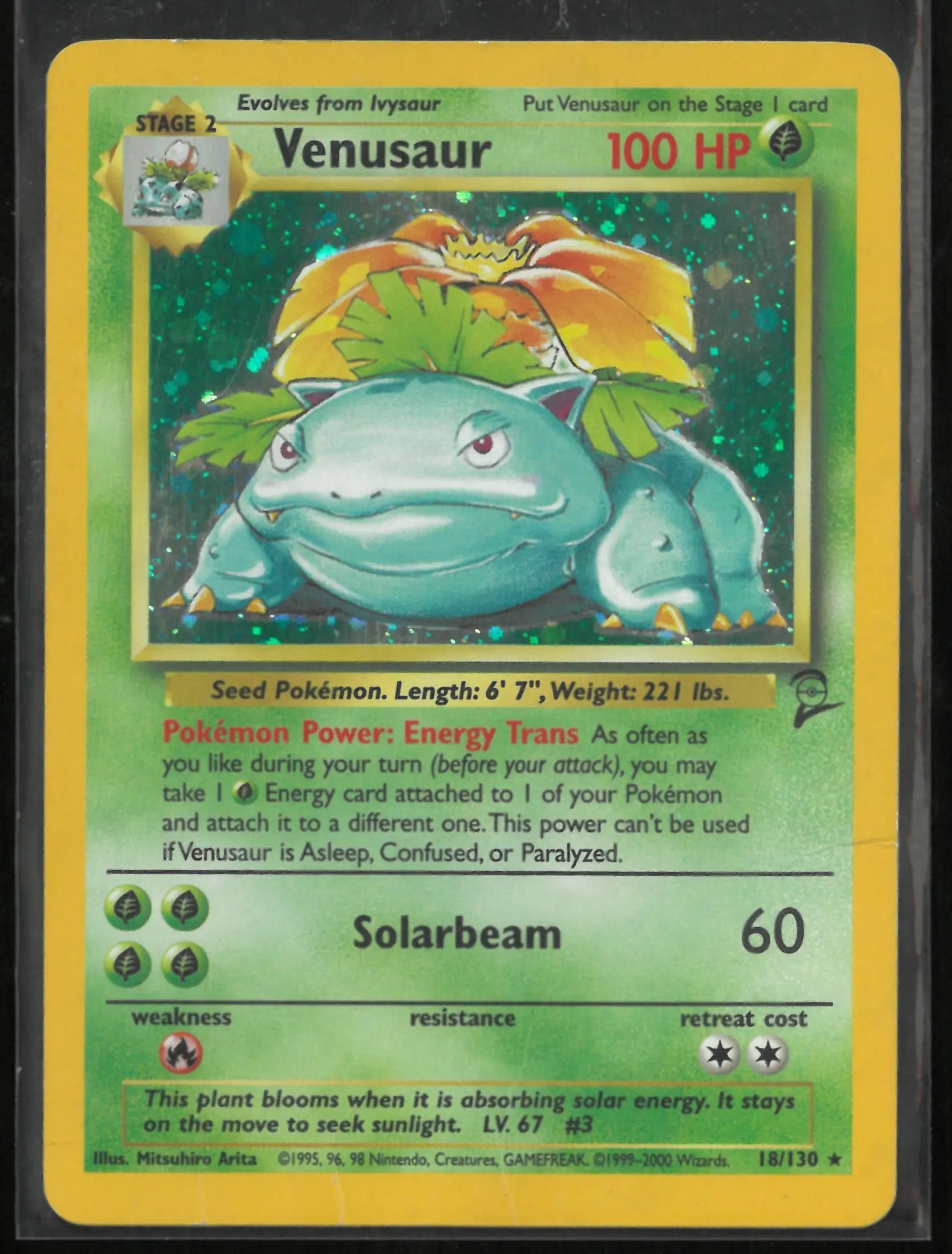 2000 Pokemon Base Set 2 Venusaur Holo Rare 18/130 LP 