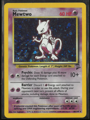 2000 Pokemon Baset Set 2 Mewtwo Holo Rare 10/130 