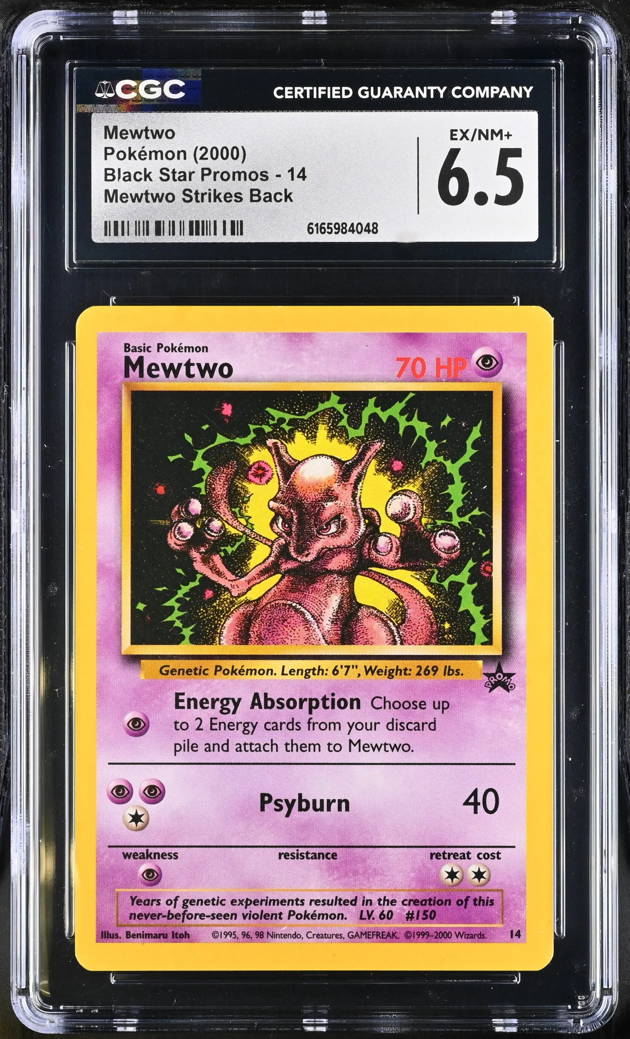 2000 Pokemon Black Star Promos Mewtwo 14 CGC 6.5 