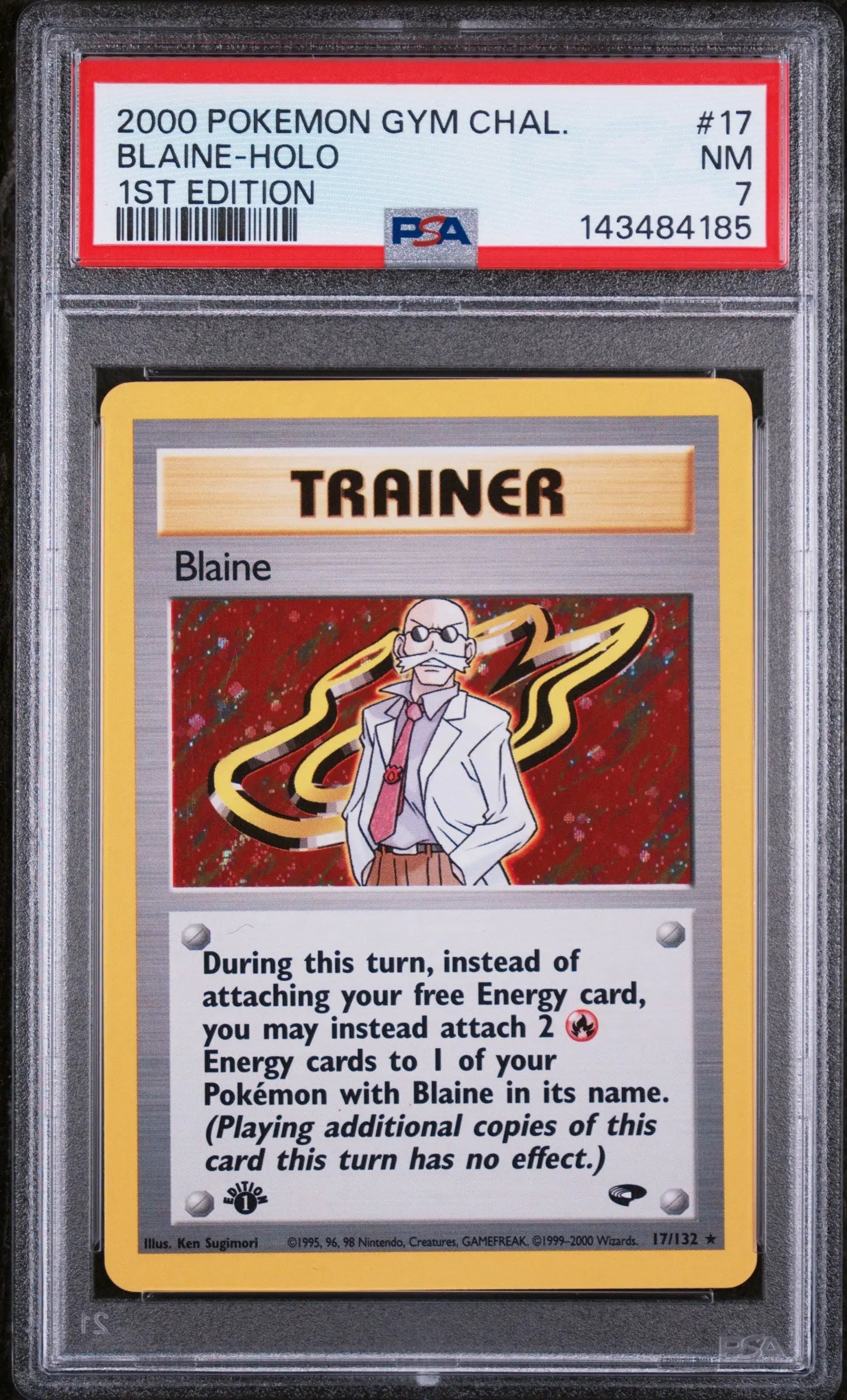 2000 Pokemon Gym Challenge Blaine Holo 1st Edition 17/132 PSA 7 