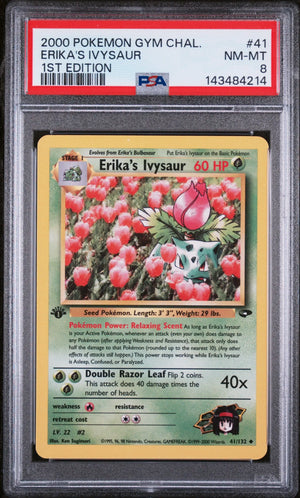 2000 Pokemon Gym Challenge Erika's Ivysaur 1st Edition 41/132 PSA 8 
