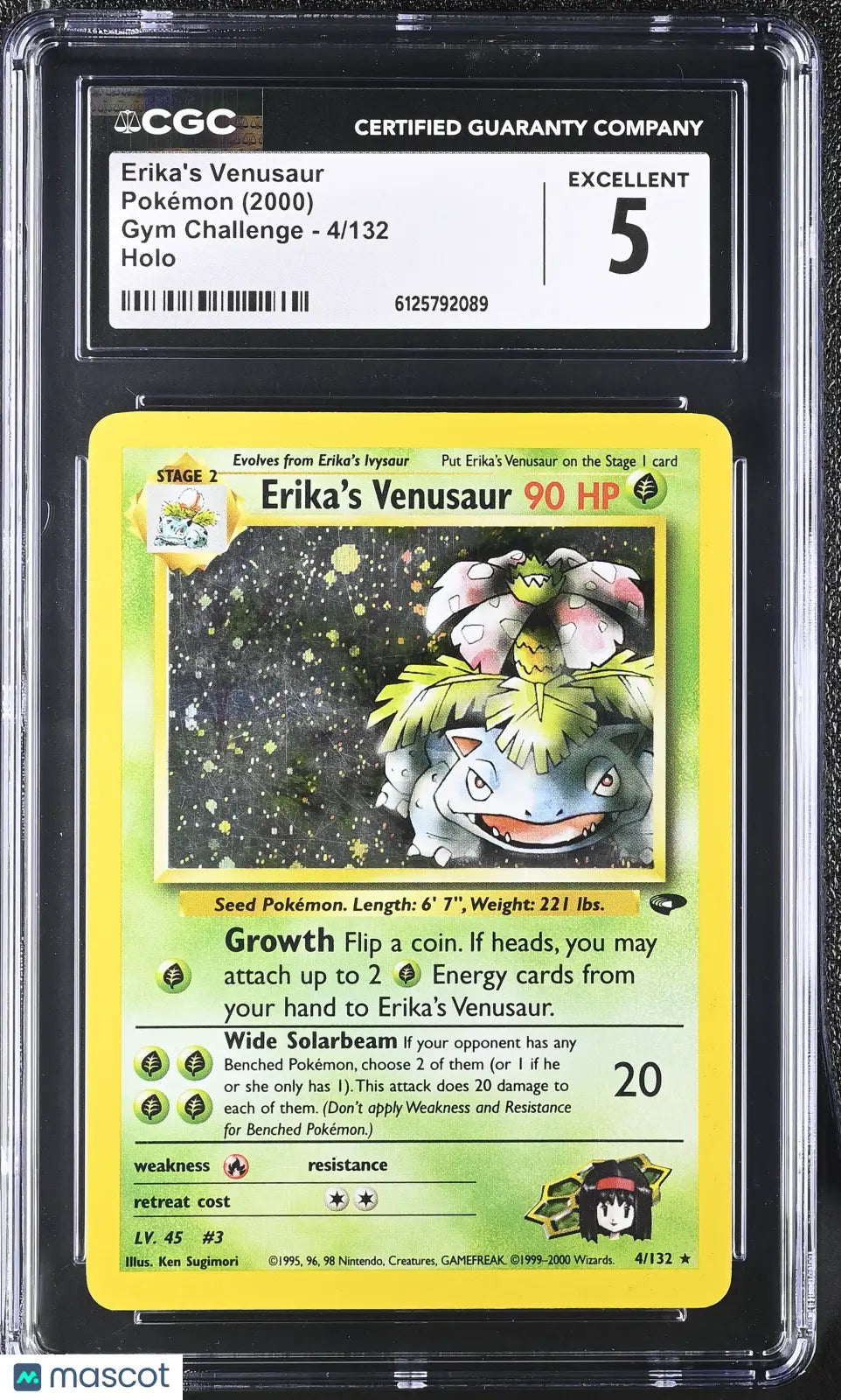 2000 Pokemon Gym Challenge Erika's Venusaur Holo CGC 5 #4/132 