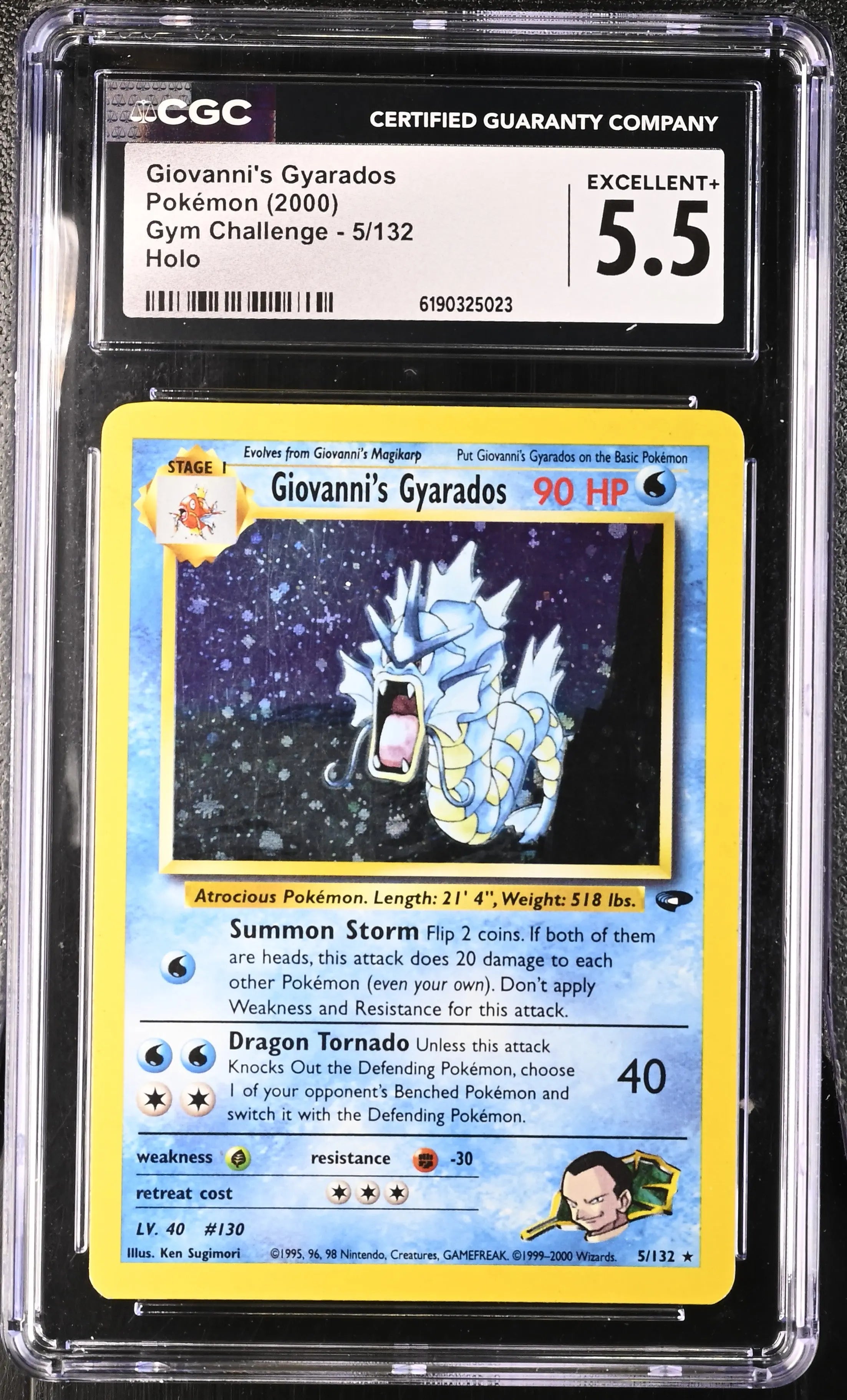 2000 Pokemon Gym Challenge Giovanni's Gyarados Holo 5/132 CGC 5.5 