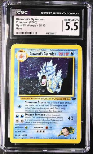 2000 Pokemon Gym Challenge Giovanni's Gyarados Holo 5/132 CGC 5.5 