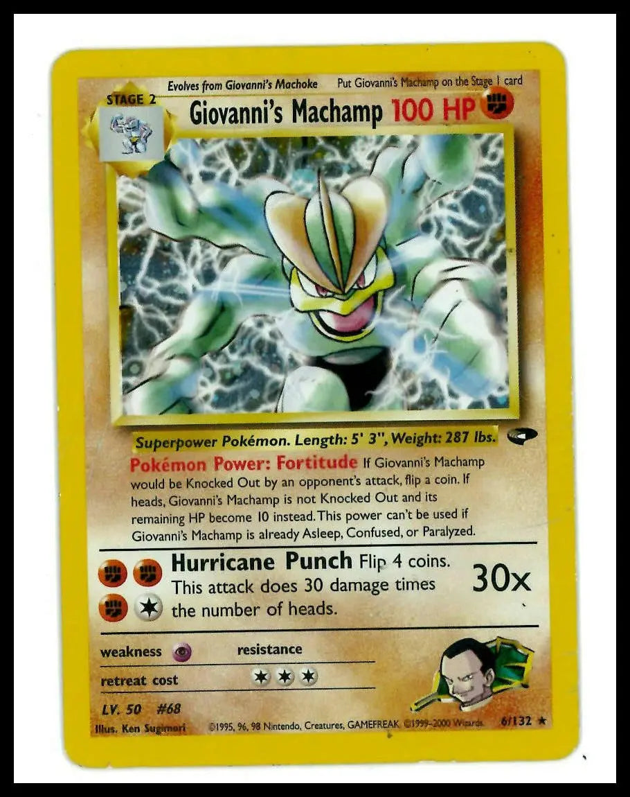 2000 Pokemon Gym Challenge Giovanni's Machamp 006/132 HP 