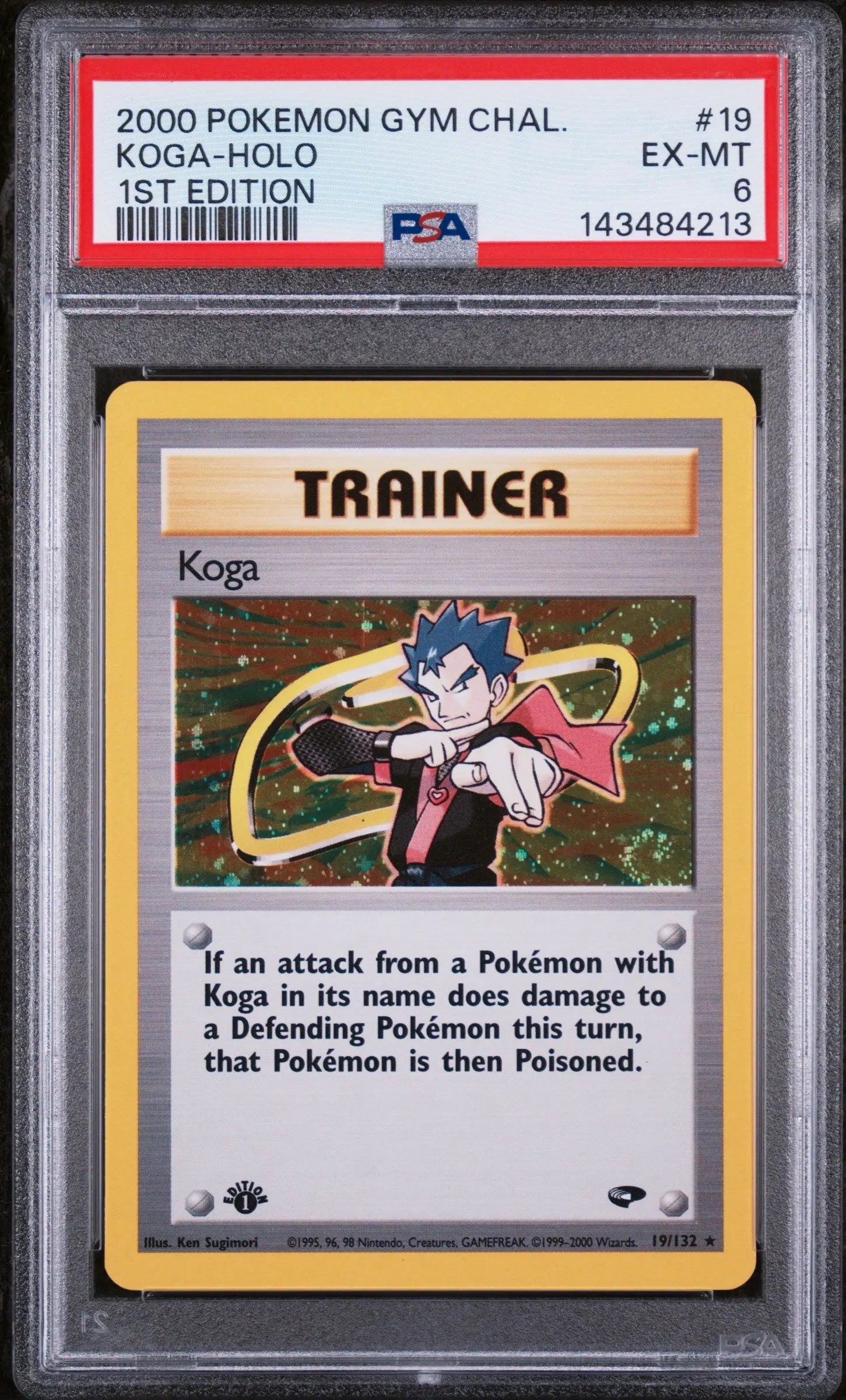 2000 Pokemon Gym Challenge Koga Holo 1st Edition 19/132 PSA 6 