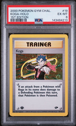 2000 Pokemon Gym Challenge Koga Holo 1st Edition 19/132 PSA 6 