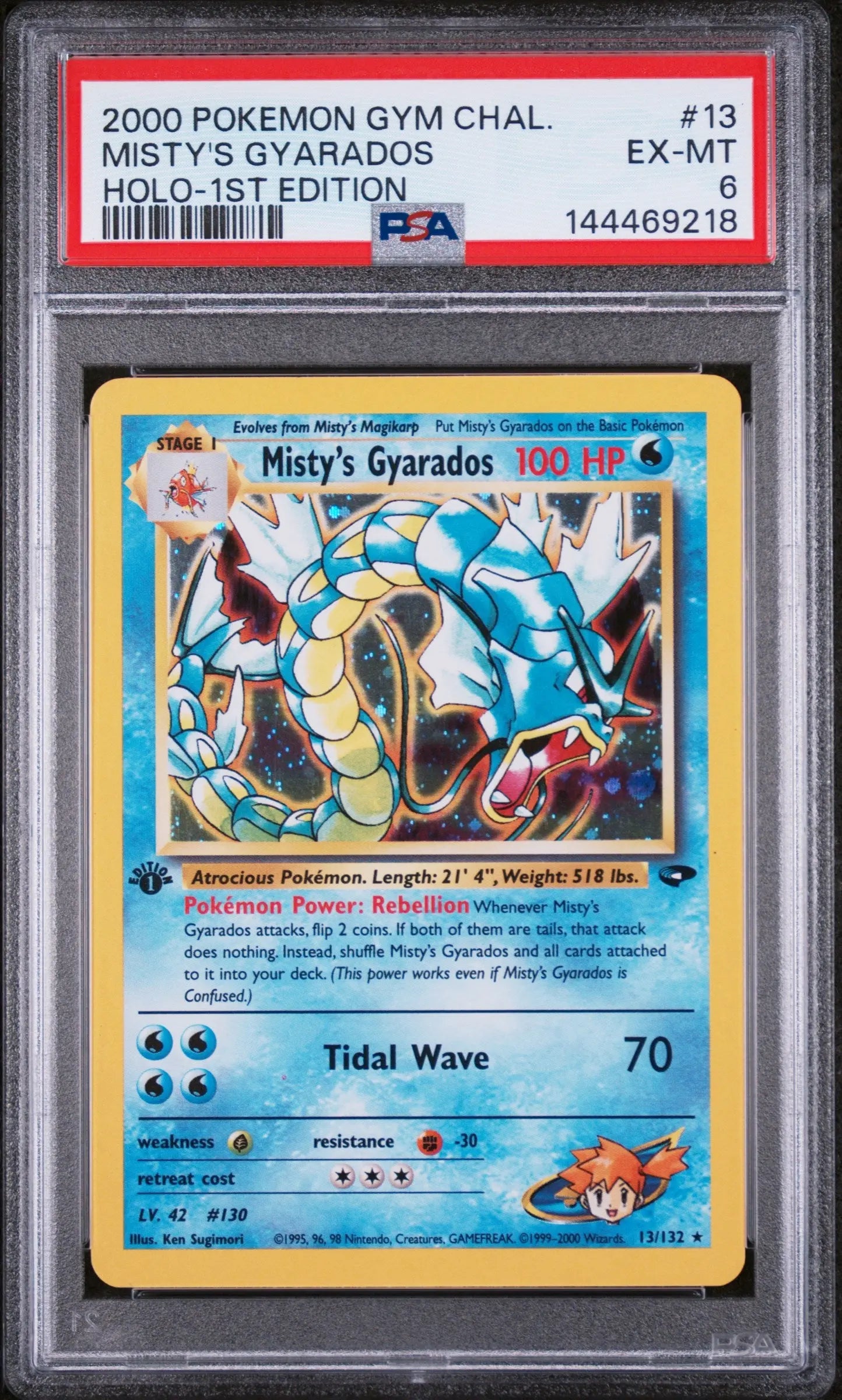 2000 Pokemon Gym Challenge Misty's Gyarados Holo-1st Edition PSA 6 13/132 