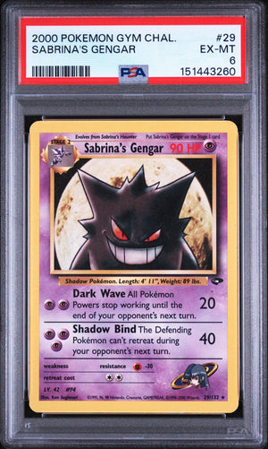 2000 Pokemon Gym Challenge Sabrina's Gengar 29/132 PSA 6 