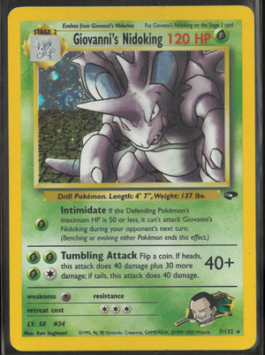 2000 Pokemon Gym Challenge Unlimited Holofoil Giovanni's Nidoking 7/132 
