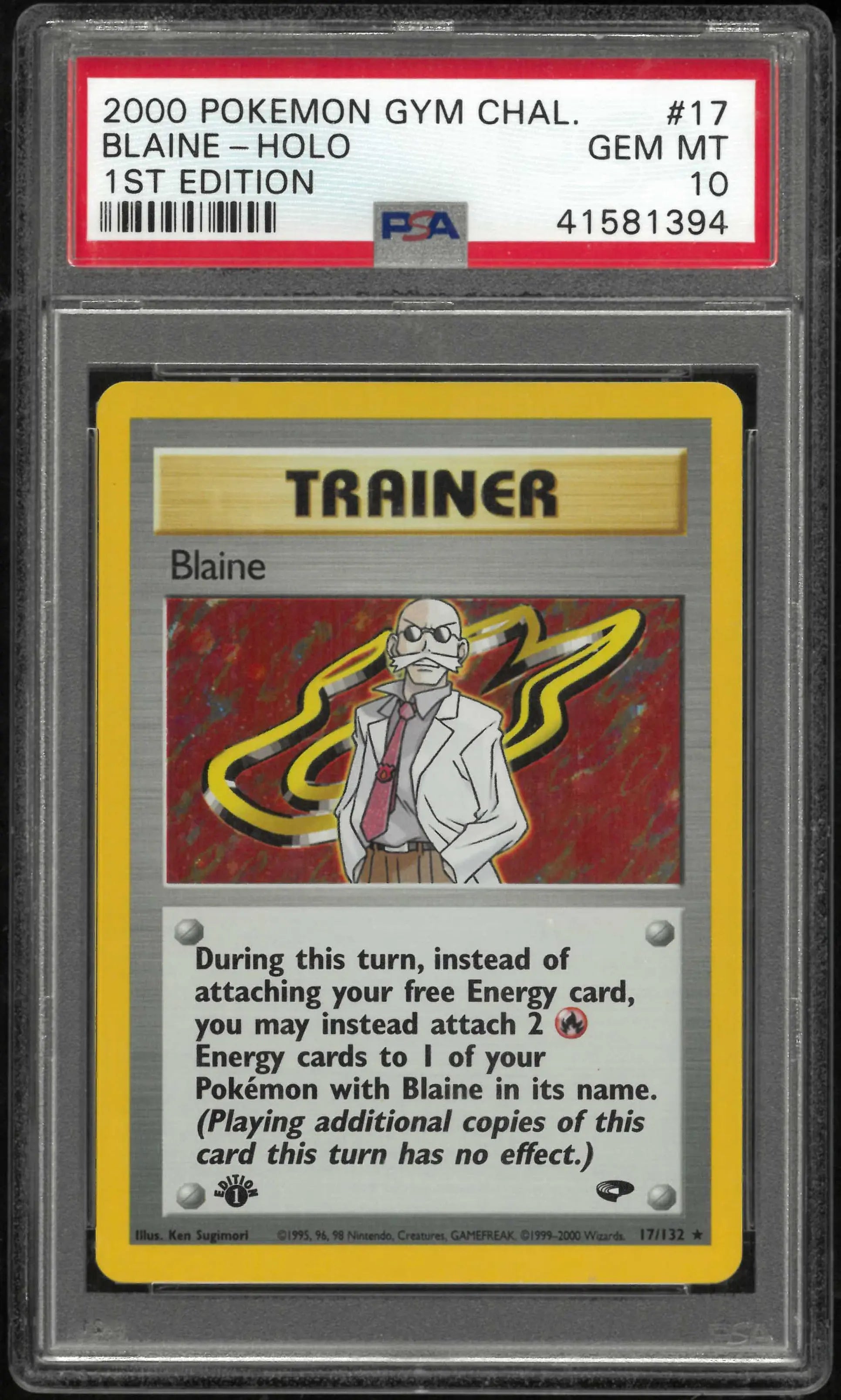 2000 Pokemon Gym Challenge #17 Blaine-Holo 1st Edition PSA 10 