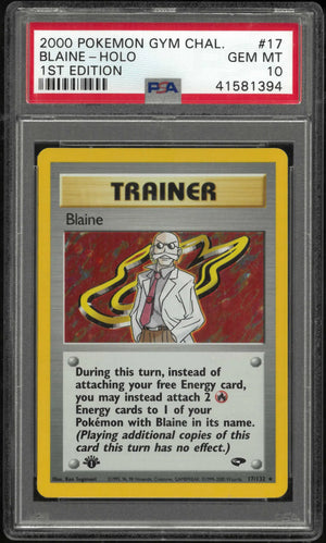 2000 Pokemon Gym Challenge #17 Blaine-Holo 1st Edition PSA 10 