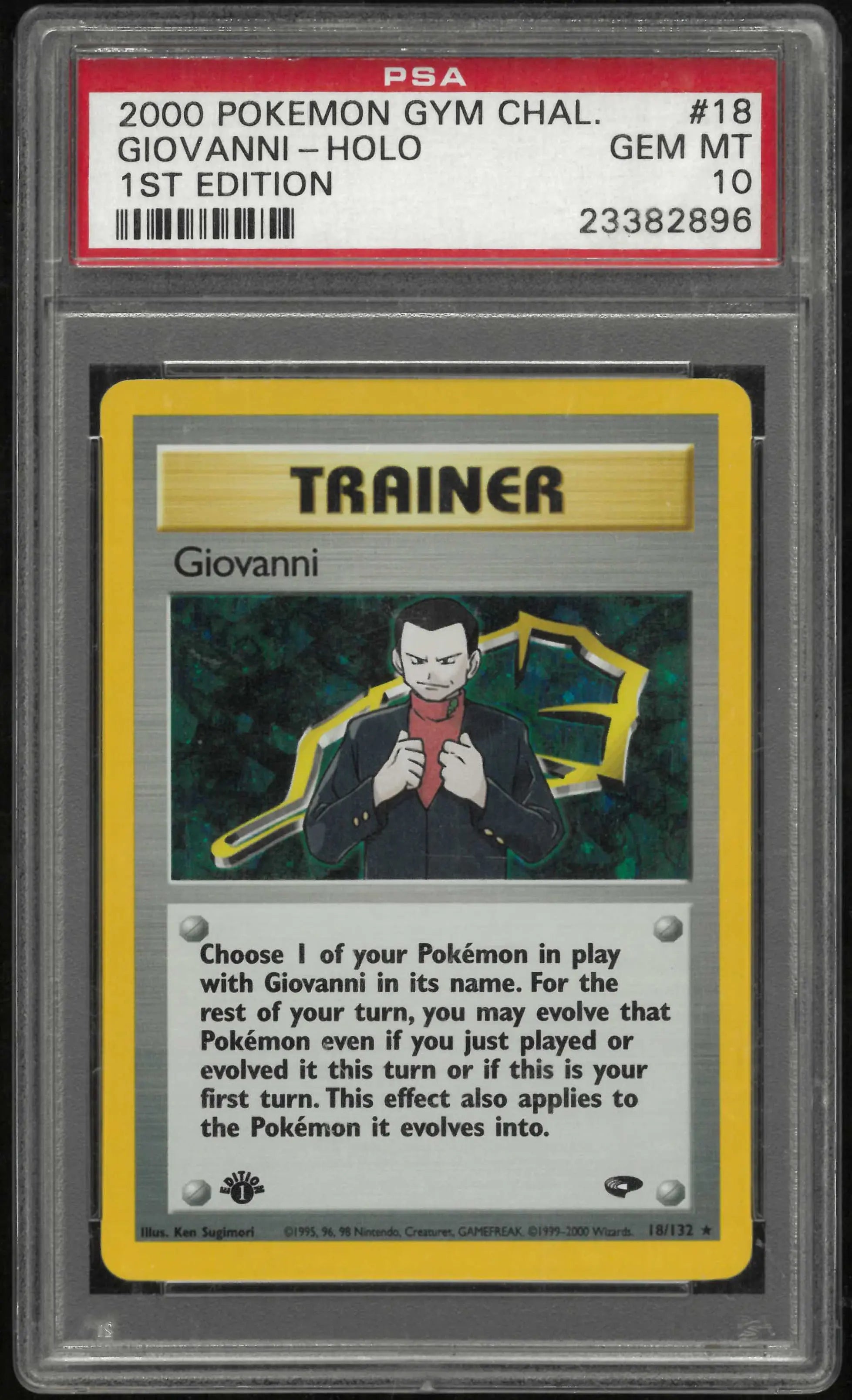 2000 Pokemon Gym Challenge #18 Giovanni-Holo 1st Edition PSA 10 