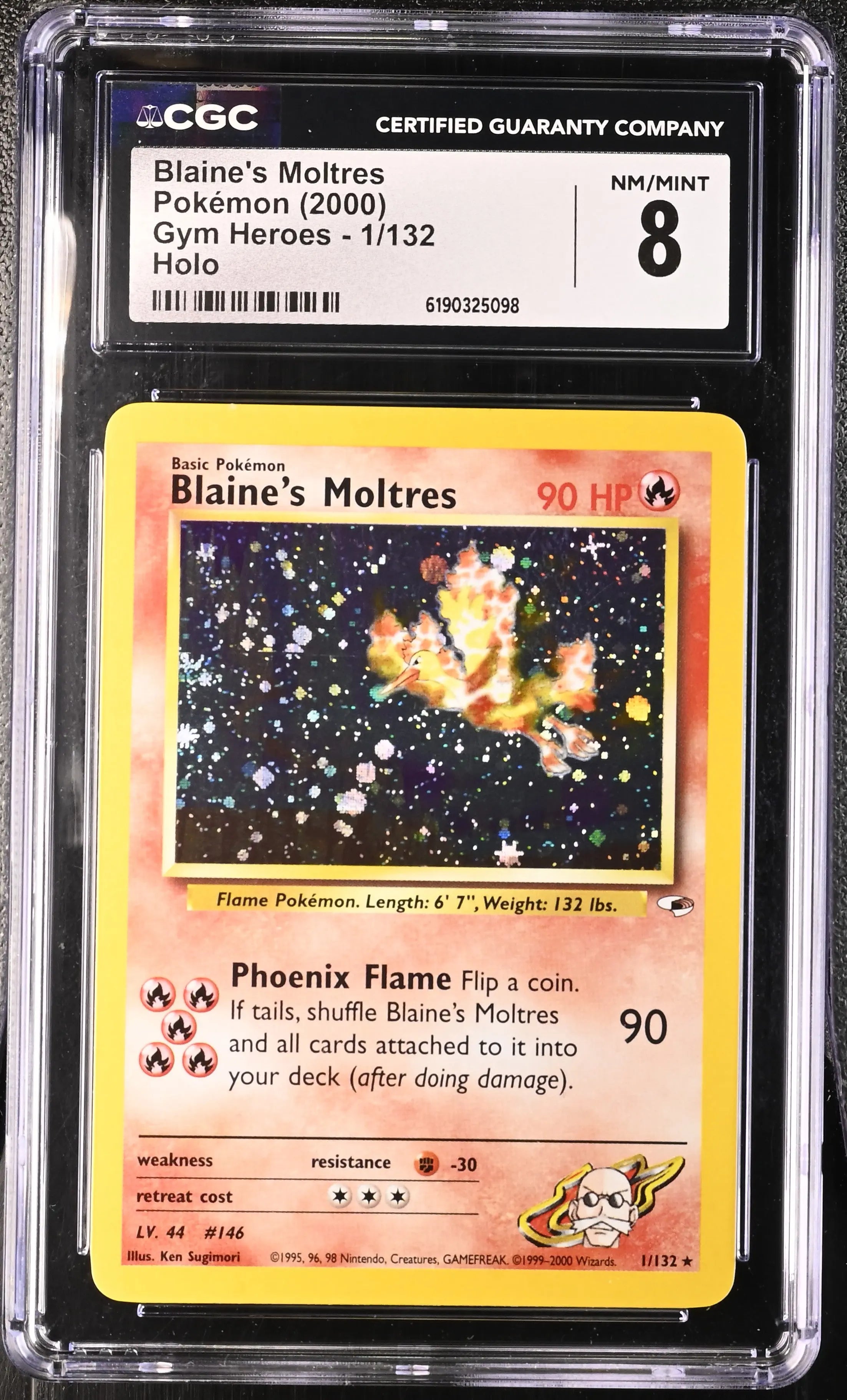 2000 Pokemon Gym Heroes Blaine's Moltres Holo 1/132 CGC 8 