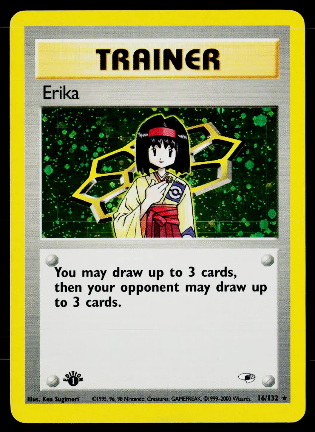 2000 Pokemon Gym Heroes Erika Holo Rare First Edition 16/132 