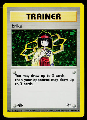 2000 Pokemon Gym Heroes Erika Holo Rare First Edition 16/132 