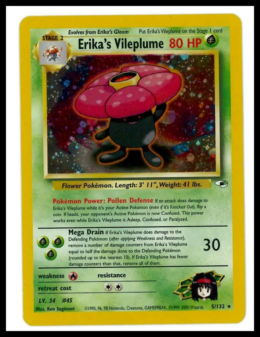 2000 Pokemon Gym Heroes Erika's Vileplume 005/132 